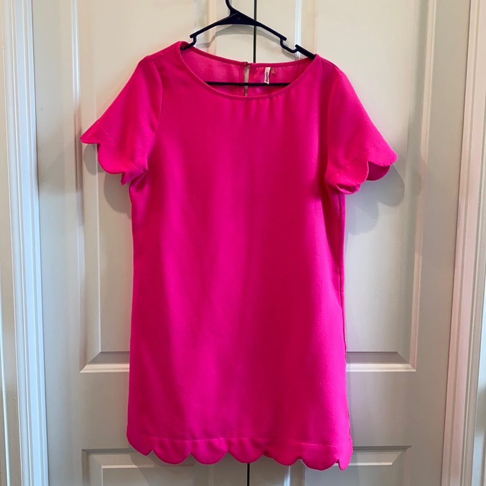 Hot pink scalloped dress